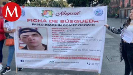 En CdMx, familiares protestan por joven desaparecido, fue secuestrado en Nayarit
