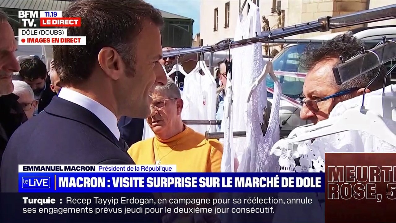 "Vous êtes en train de me niquer mon marché" : Emmanuel Macron interpellé par une vendeuse qui lui réclame de l'argent