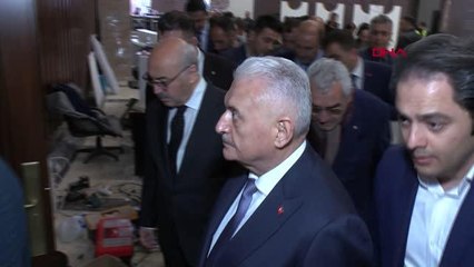 BİNALİ YILDIRIM, İZMİR İKTİSAT KONGRE BİNASINDA İNCELEMELERDE BULUNDU