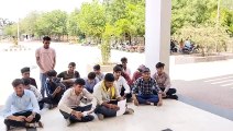 Tribal student organization shouted slogans while sitting in the collectorate