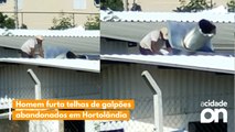 Homem furta telhas de galpões abandonados em Hortolândia