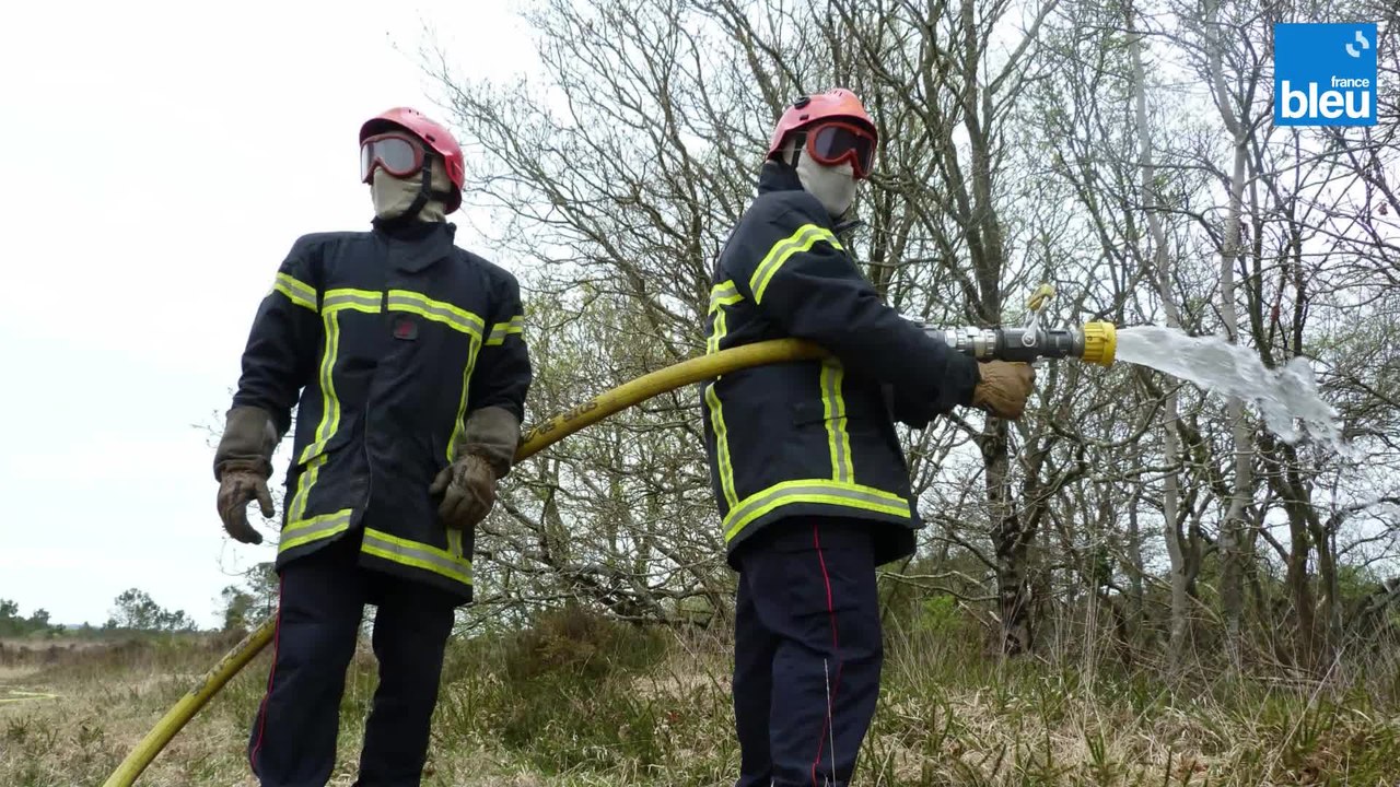 En exercice "Feux de forêts" à Lessay avec les pompiers de la Manche
