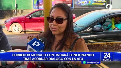 ATU: corredor Morado seguirá funcionando con normalidad desde mayo