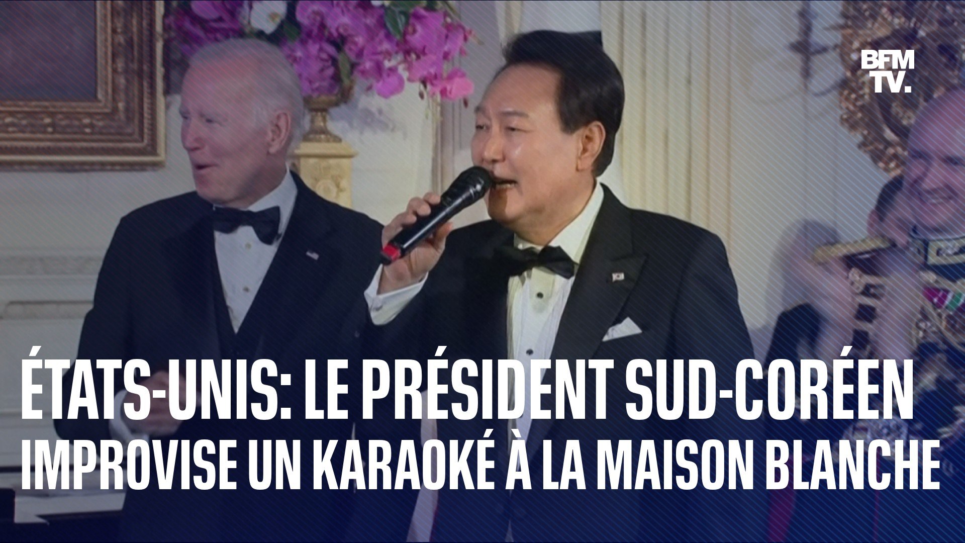 Le président sud-coréen improvise un karaoké à la fin d'un dîner d