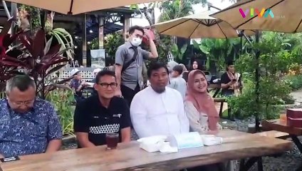Momen Sandiaga Uno di Launching Album Religi Ustaz Salman