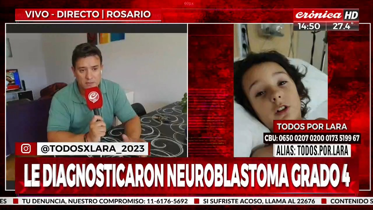 Todos por Lara: tiene 7 años y necesita $85 millones para pagar su tratamiento contra el cáncer