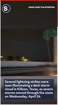 Lightning Illuminates Dark Clouds as Storms Sweep Across Central Texas