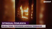 Ditinggal Pemiliknya Istirahat, Bajaj yang Tengah Terparkir Hangus Terbakar