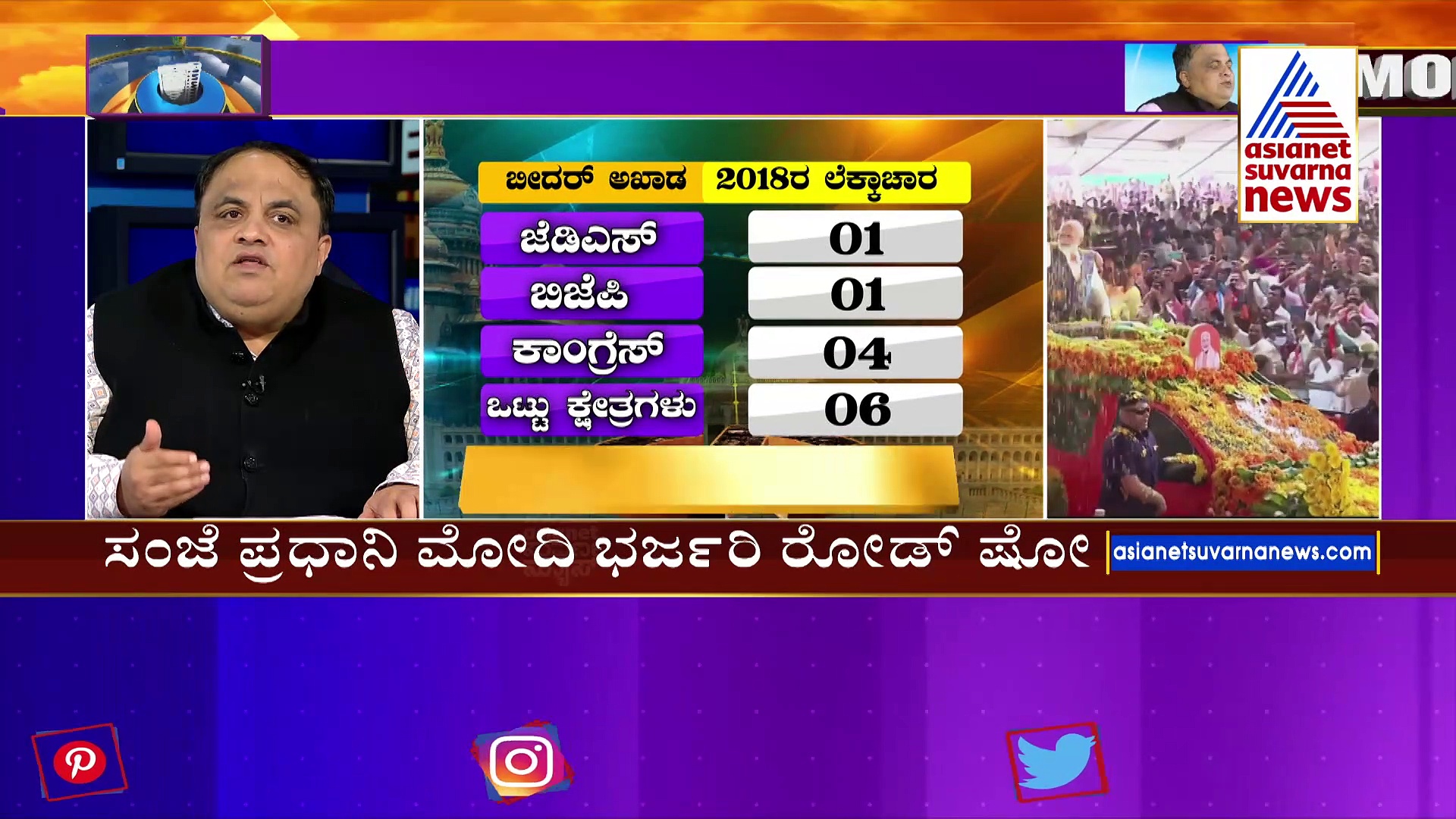 ಕೇಸರಿ ಕಲಿಗಳ ಪರ ರಾಜ್ಯದಲ್ಲಿ ಧೂಳೆಬ್ಬಿಸಲಿದೆ 'ನಮೋ' ಸುನಾಮಿ:  8 ಜಿಲ್ಲೆಗಳಲ್ಲಿ ಮೋದಿ ಮೆಗಾ ಕ್ಯಾಂಪೇನ್‌