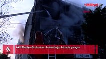 Akit Medya Grubu’nun bulunduğu binada çıkan yangın devam ediyor