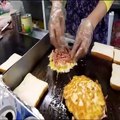 Yummy Corn cheese ham toast Korean street food (2)