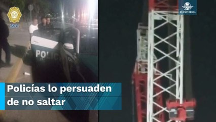 Hombre intenta lanzarse de grúa en zona de Observatorio