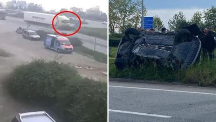 Cenazeye giden araç, tırın altında kaldı: 2 ölü, 3 yaralı