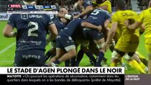 Nouvelle action spectaculaire de la CGT hier soir qui a coupé l'électricité au stade Armandie à Agen alors que se déroulait le match de rugby entre Agen et Nevers
