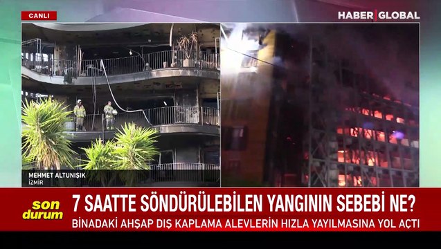 İzmir'in tüm noktalarından görünen yangın! İtfaiye dev sitedeki yangın için seferber oldu