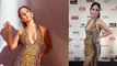 Filmfare Awards 2023 : Hina Khan Golden Deep Neck Gown में Hot Look Viral | Boldsky