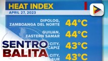 Easterlies, patuloy na nagdudulot ng maalinsangang panahon sa Metro Manila at nalalabing bahagi ng bansa ; heat index na 44°c, naitala sa Dipolog, Zamboanga del Norte at Guiuan, Eastern Samar