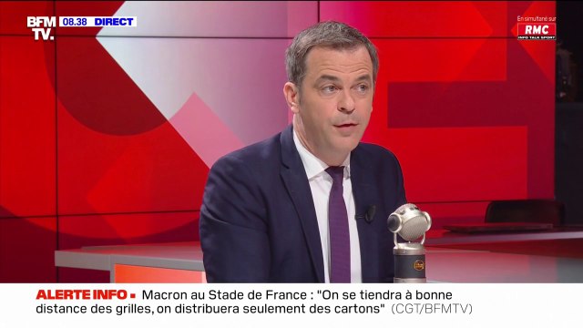 Olivier Véran: La CGT, c'est parfois 'on vous pose des lapins tout en déplorant qu'on ne vous ait pas invité'
