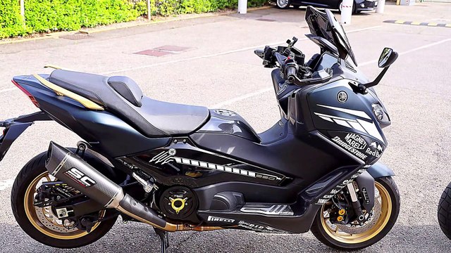 T MAX 560 TECH MAX NO STOCK Vs HONDA ADV 350 FULL STOCK EXHAUST SOUND SC PROJECT