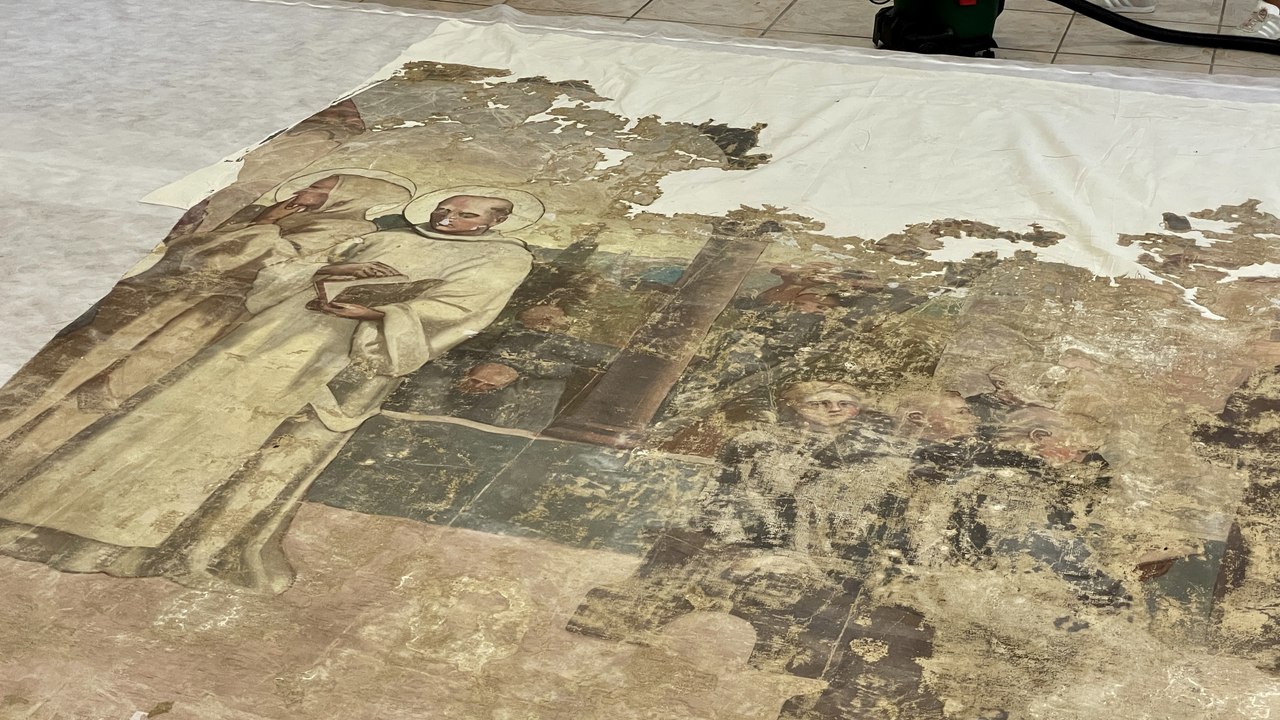 La fresque de l'église de Saint-Benoit va retrouver ses couleurs d'origine