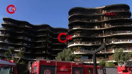İzmir'deki Folkart Sitesi'ndeki yangının büyüklüğü gün ağarınca ortaya çıktı