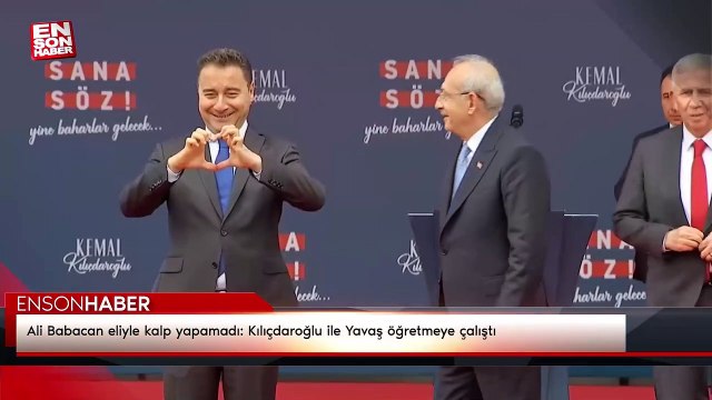 Ali Babacan eliyle kalp yapamadı: Kılıçdaroğlu ile Yavaş öğretmeye çalıştı