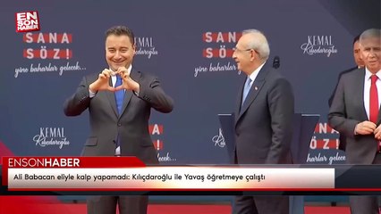 Ali Babacan eliyle kalp yapamadı: Kılıçdaroğlu ile Yavaş öğretmeye çalıştı