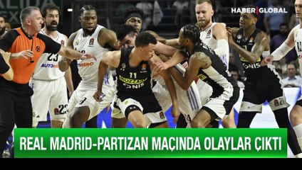 Real Madrid - Partizan maçında kavga çıktı, maç erken bitti