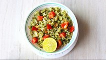 Green Breakfast Poha   Leaf Vegetable Poha (Flattened Rice)   Green easy Poha Quick Recipe
