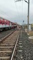 Wheels of goods train going through jammed, railway traffic affected