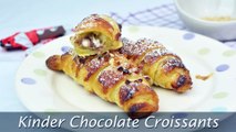 Kinder Chocolate Croissants - Easy Puff Pastry Chocolate Croissants Recipe