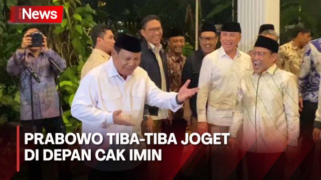 Prabowo Tiba-Tiba Joget di Depan Cak Imin Usai Ditanya Soal Cawapres