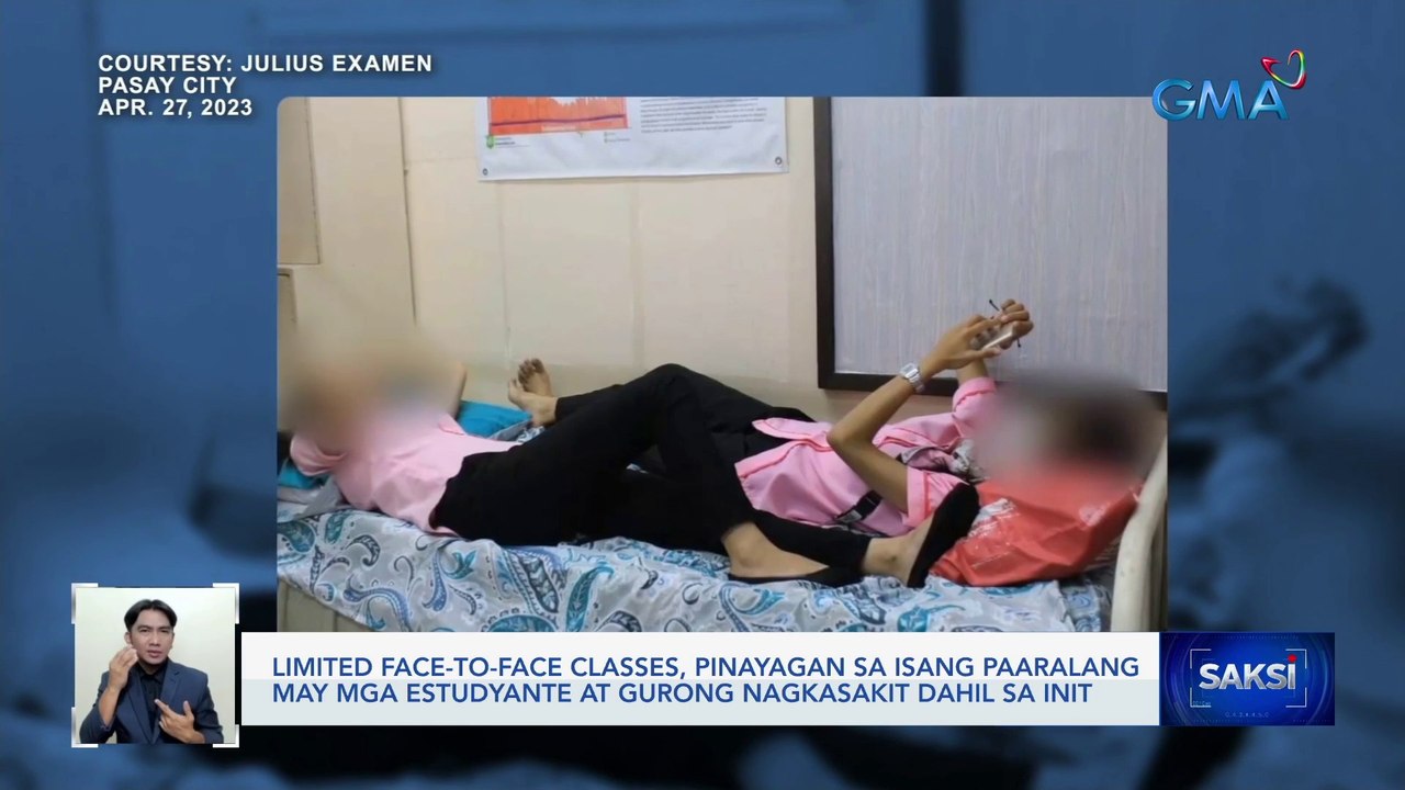 Limited face-to-face classes, pinayagan sa isang paaralang may mga estudyante at gurong nagkasakit dahil sa init | Saksi
