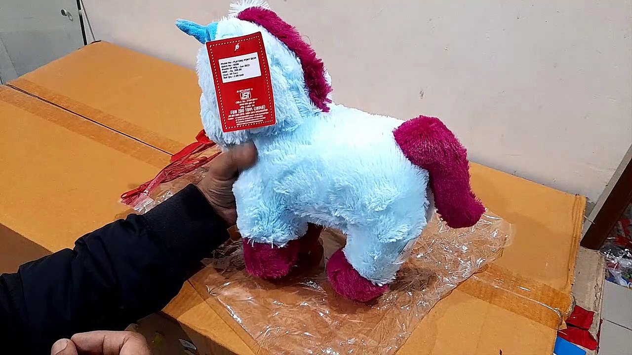 Unboxing and Review of Kids Turquoise Blue Playing Pony Unicorn Soft Toys - Height 35 cm