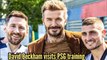 Messi Funny reaction on David Beckham during PSG Training as Neymar PSG returns & Jokes with Beckham