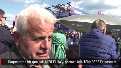 Düğünlerine bir gün kala KIZILELMA'yı görmek için TEKNOFEST'e koştular
