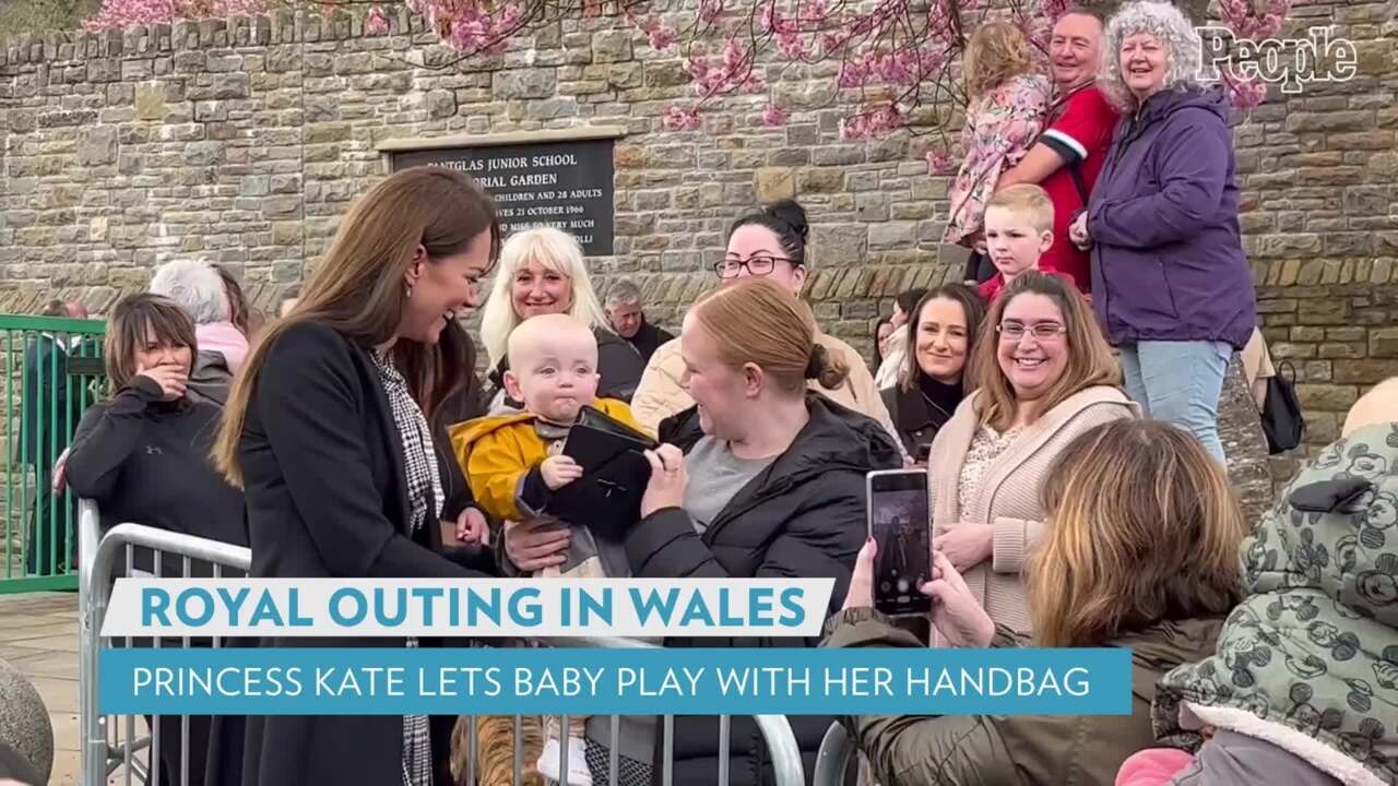 Kate Middleton Lets a Baby Play with Her Handbag in Wales: 'I'll Come Back for It!'
