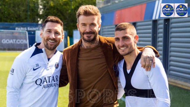Messi Funny reaction on David Beckham during PSG Training as Neymar PSG returns & Jokes with Beckham