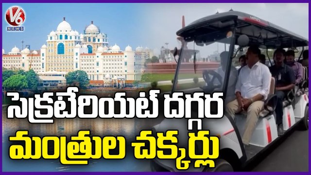 Minister Errabelli Dayakar Rao And Prashant Reddy At Telangana New Secretariat _ Hyderabad _ V6 News