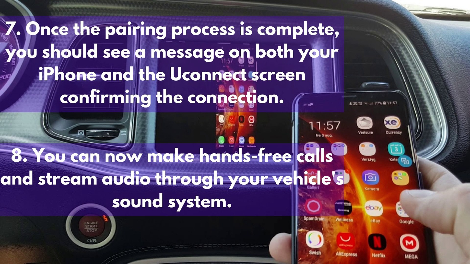 ⁣How do I pair my iPhone to Uconnect