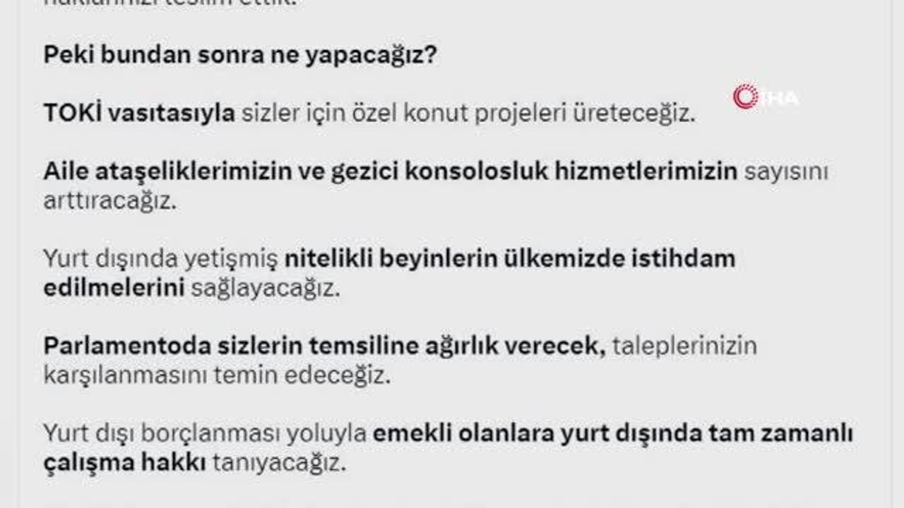 Cumhurbaşkanı Erdoğan'dan yurt dışında yaşayan Türk vatandaşlarına müjde