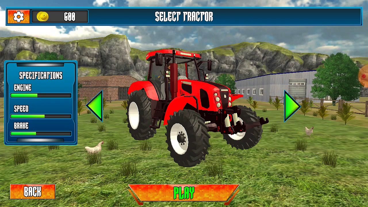 Off-road tractor trolley loading _ tractor trolley simulator game 2023