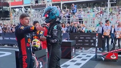 Moment furious Max Verstappen cusses at George Russell over Azerbaijan F1 ‘collision’