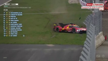 WEC 6H Spa 2023 Race Fuoco Hard Crash