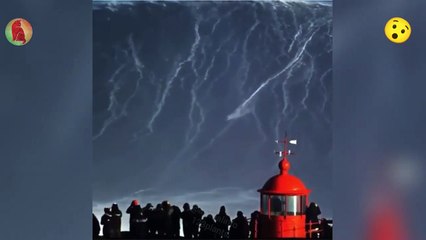 Surfing on huge high waves