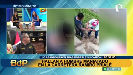 ¡Imágenes exclusiva! Hallan a hombre maniatado en la carretera Ramiro Prialé