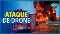 Incêndio em depósito após ataque de drone na Crimeia