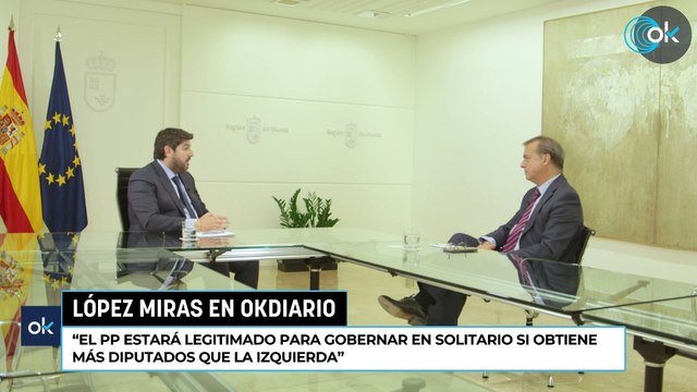 Fernando López Miras: “No quiero que Santiago Abascal tome desde Madrid las decisiones sobre Murcia”