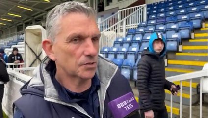 John Askey reacts as Hartlepool United are relegated from the Football League