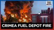 Huge fire at Crimea fuel depot after drone strike